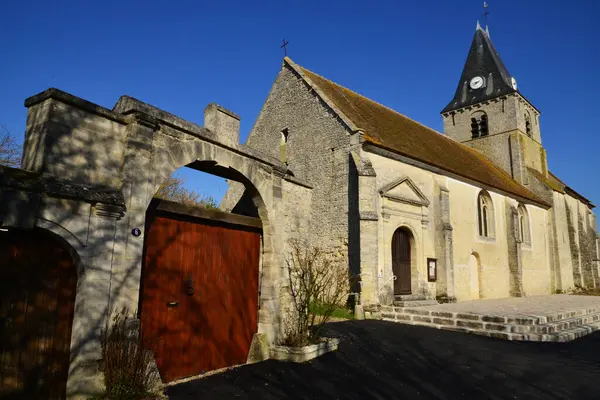 Omerville Francja Lutego 2016 Rzymski Gotycki Kościół Marcina — Zdjęcie stockowe