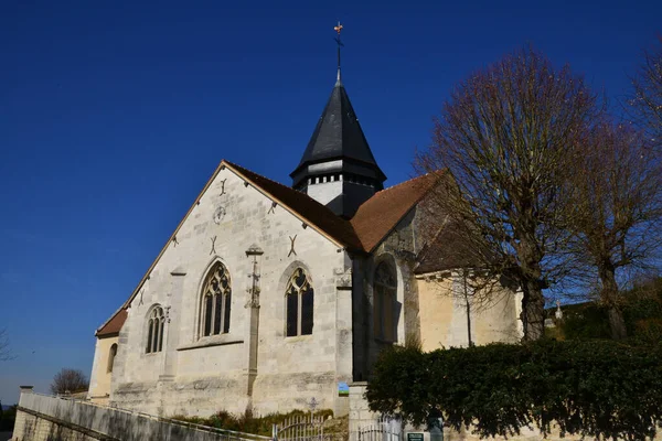 Giverny France February 2016 Saint Radegonde Roman Church — стокове фото
