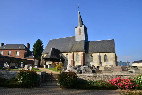 Francia Pintoresca Iglesia Del Bosc Bordel Normandía — Foto de Stock