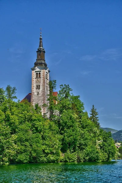 Σλοβενία Γραφική Λίμνη Μπλεντ Στα Βαλκάνια — Φωτογραφία Αρχείου