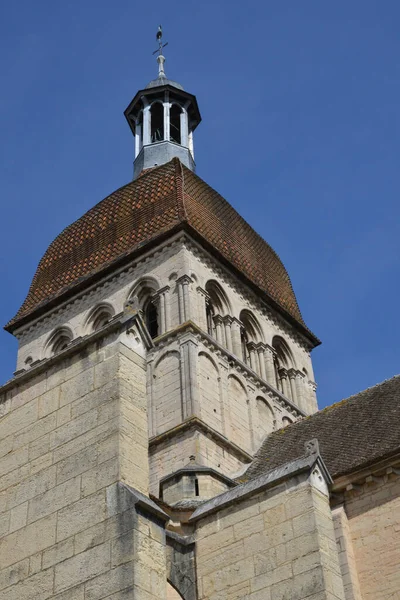 Francja Stara Malownicza Katedra Beaune — Zdjęcie stockowe