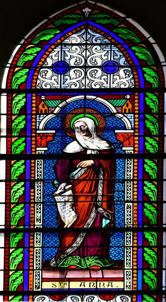 Sainte Marie Γαλλία Σεπτέμβριος 2016 Εκκλησία Notre Dame Βιτρό Παράθυρο — Φωτογραφία Αρχείου
