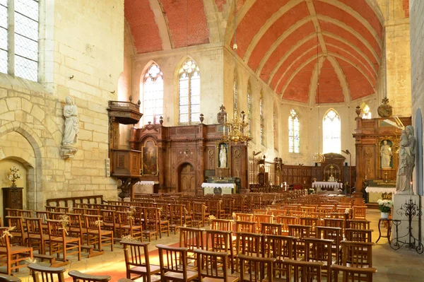 Ecouis França Julho 2015 Interior Igreja Colegiada Construída Entre 1310 — Fotografia de Stock