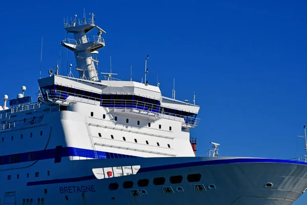 Saint Malo França Setembro 2020 Barco Porto — Fotografia de Stock