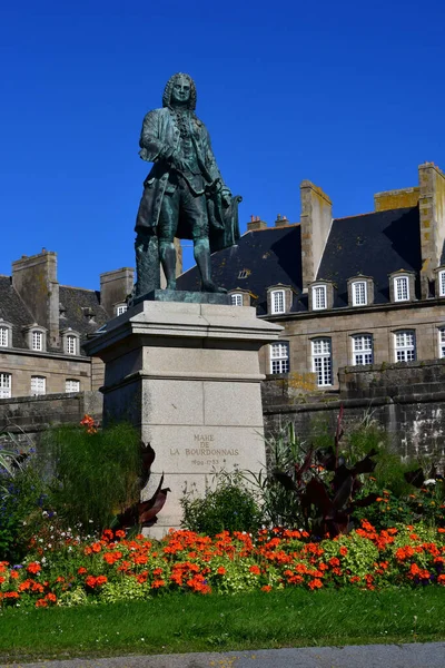 Saint Malo Francia Septiembre 2020 Estatua Bourdonnais — Foto de Stock