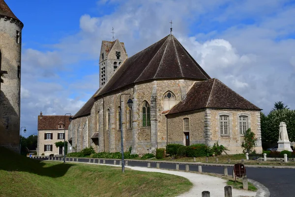Blandy Les Tours Frankrike Augusti 2020 Den Historiska Kyrkan Saint — Stockfoto