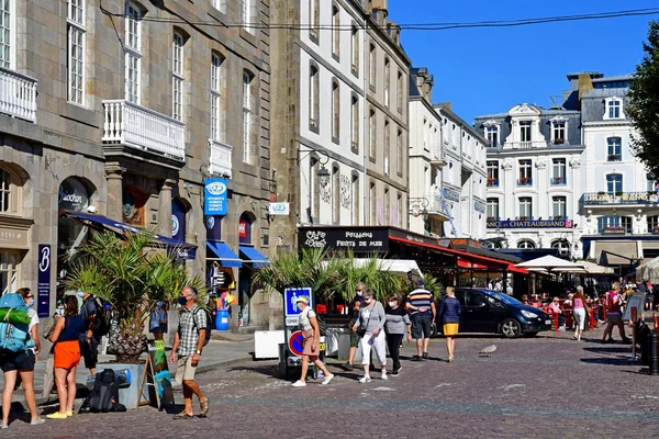 Saint Malo Francia Septiembre 2020 Tiendas Ciudad Amurallada — Foto de Stock