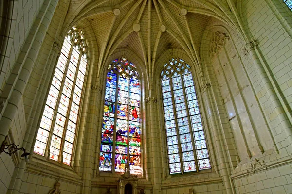 Монтресор Франция Июля 2020 Года Церковь Святого Жана Батиста — стоковое фото