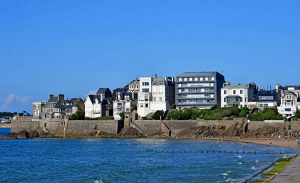 Saint Malo Francie Září 2020 Plážová Čtvrť Sillon — Stock fotografie