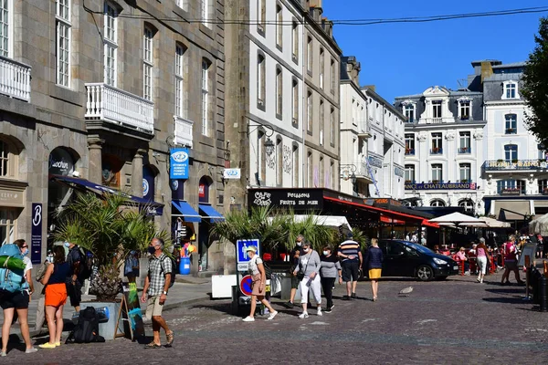 Saint Malo Frankreich September 2020 Geschäfte Der Ummauerten Stadt — Stockfoto