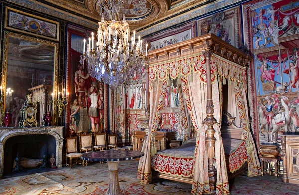 Фонтенбло Франция Августа 2020 Года Спальня Анны Австрийской Историческом Замке — стоковое фото