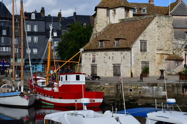 Honfleur Francia Agosto 2020 Barcos Puerto — Foto de Stock