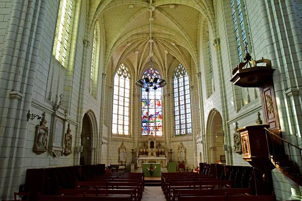 Montresor Francia Luglio 2020 Chiesa Collegiale Saint Jean Baptiste — Foto Stock