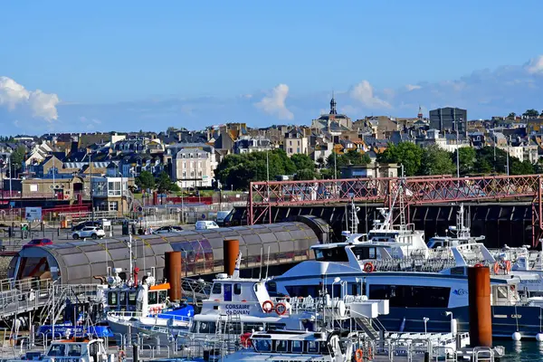 Saint Malo Frankrike September 2020 Båt Hamnen — Stockfoto