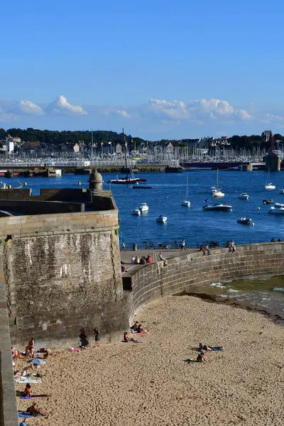 Saint Malo Frankrike September 2020 Den Muromgärdade Stranden — Stockfoto