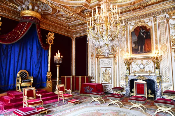 Fontainebleau France August 2020 Throne Room Historical Castle — Stock Photo, Image