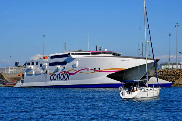 Saint Malo Prancis Seirik 2020 Perahu Pelabuhan — Stok Foto