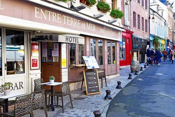 Honfleur França Agosto 2020 Restaurante Centro Cidade — Fotografia de Stock