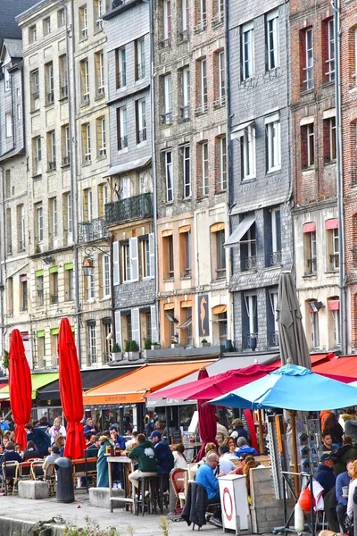 Honfleur Francia Agosto 2020 Restaurante Centro Ciudad — Foto de Stock