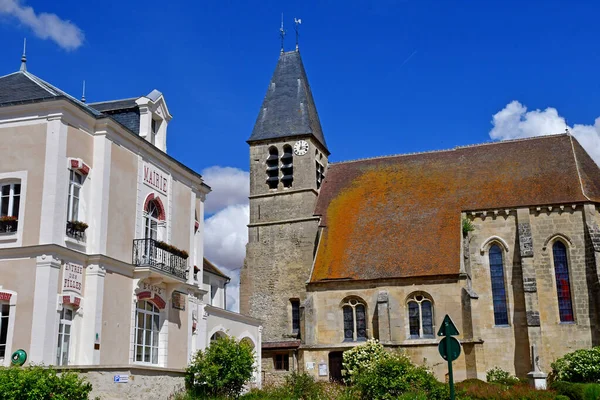 Longuesse Frankrijk Augustus 2020 Het Stadhuis Kerk — Stockfoto