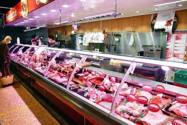 Poissy Francia Julio 2020 Carne Mercado Dominical — Foto de Stock