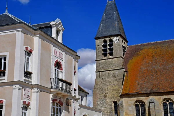 Longuesse Francia Agosto 2020 Ayuntamiento Iglesia —  Fotos de Stock