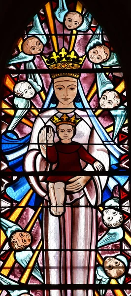 法国卡堡 2020年10月8日 圣米歇尔教堂窗户 — 图库照片