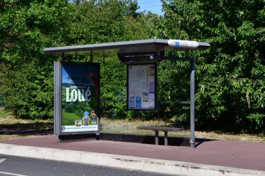 Cergy; France - august 4 2020 : bus stop in the Hauts de Cergy district clipart