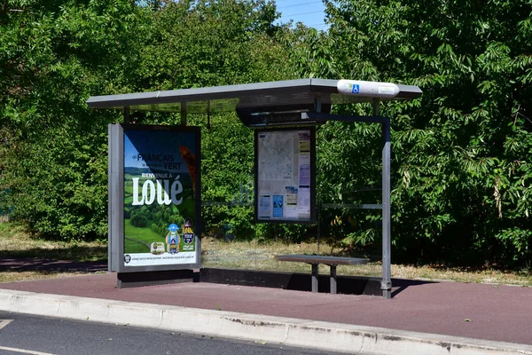 Cergy Frankrike August 2020 Busstopp Hauts Cergy Distriktet – stockfoto