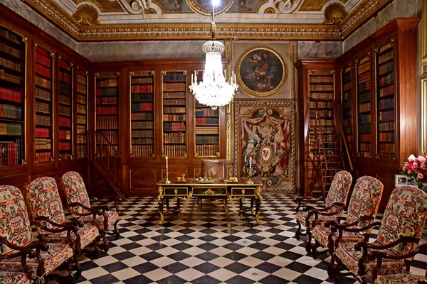 Vaux Vicomte France August 2020 Historical Castle Library — стоковое фото