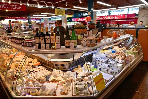 Poissy Francia Luglio 2020 Formaggi Mercato Della Domenica — Foto Stock