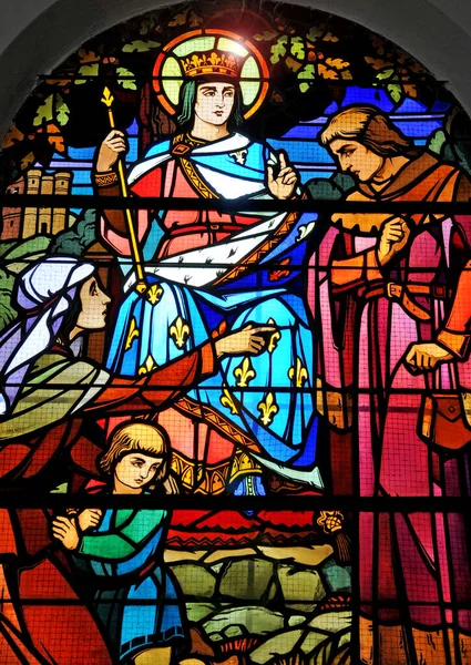 Fransa Picardie Deki Vermand Kilisesinin Vitraylı Penceresi — Stok fotoğraf