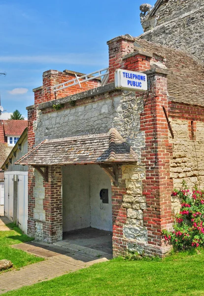 Boury Vexin Frankreich April 2017 Öffentliches Telefon Malerischen Dorf — Stockfoto