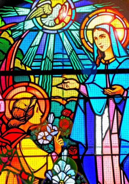 France Stained Glass Window Vermand Church Picardie — Stock Photo, Image