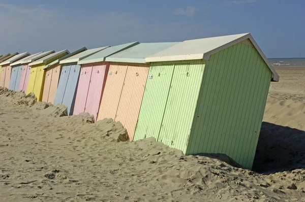 Berck France April 2017 Colored Beach Huts — Stock Photo, Image