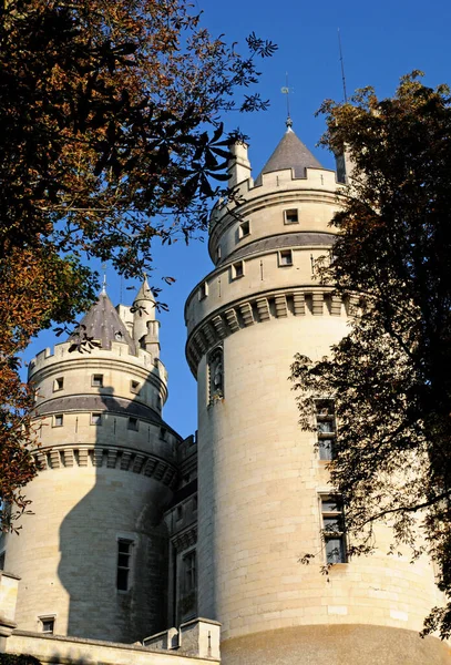 Pierrefonds Francia Aprile 2017 Storico Castello Restaurato Eugene Viollet Duc — Foto Stock