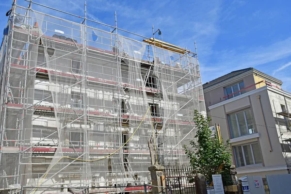 Poissy França Julho 2020 Restauração Uma Antiga Casa Centro Cidade — Fotografia de Stock