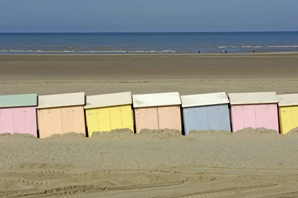 Berck France April 2017 Colored Beach Huts — Stock Photo, Image