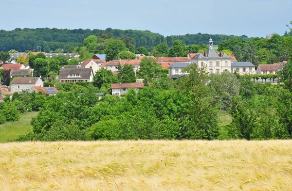 Fontenay Saint Pere Frankreich April 2017 Der Dorfblick Von Süden — Stockfoto