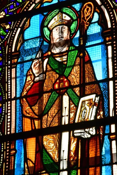 Herblay Sur Seine Francia Febrero 2021 Ventana Iglesia San Martín —  Fotos de Stock