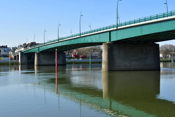 Vernon Frankreich März 2021 Die Clemenceau Brücke — Stockfoto