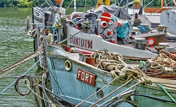 Conflans Sainte Honorine Frankrike Juni 2017 Pråm Vid Floden Seine — Stockfoto