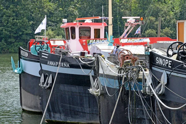 Conflans Sainte Honorine France June 2017 Barge Seine River — Stock Photo, Image