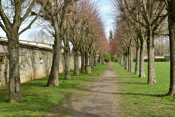 Avernes Francia Febrero 2021 Pintoresco Centro Del Pueblo — Foto de Stock