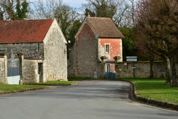 Gadancourt Francia Febrero 2021 Pintoresco Centro Del Pueblo — Foto de Stock