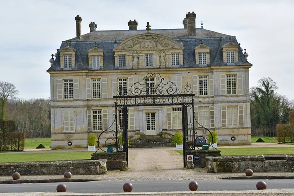 Guiry Vexin Γαλλία Φεβρουαρίου 2021 Κάστρο Στο Κέντρο Του Χωριού — Φωτογραφία Αρχείου