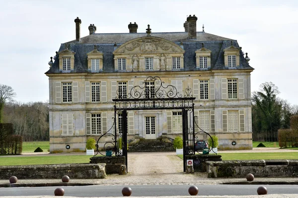 Guiry Vexin France Feb 2021 Castle Village Centre — стоковое фото