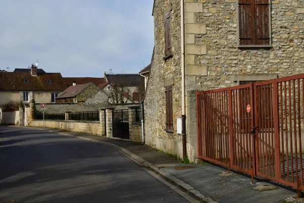 Avernes Francia Febrero 2021 Pintoresco Centro Del Pueblo — Foto de Stock