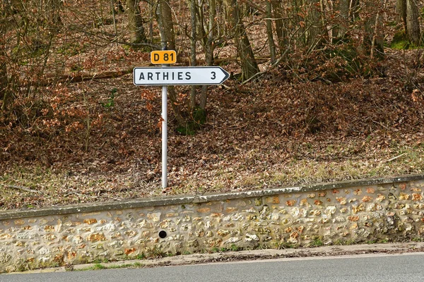 Dit Joli Village Francia Febrero 2021 Señal Una Carretera — Foto de Stock