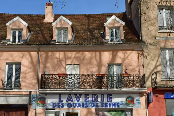 Conflans Sainte Honorine Γαλλία Φεβρουαρίου 2021 Οικία Κοντά Στην Προβλήτα — Φωτογραφία Αρχείου